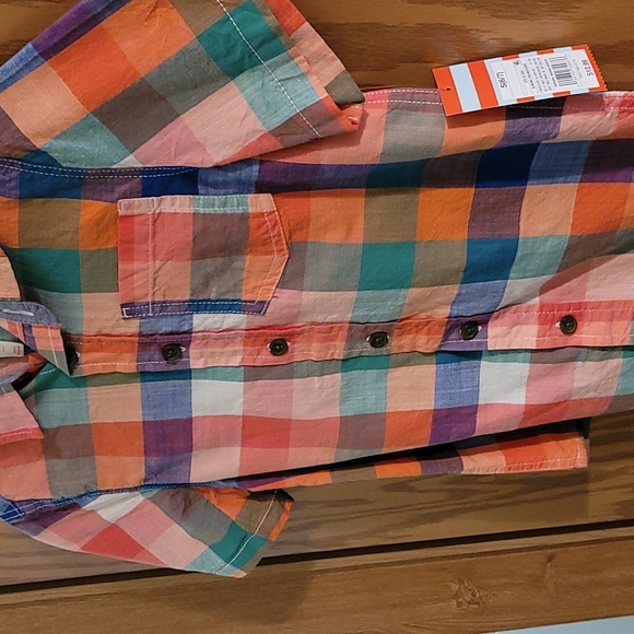 *Cat&Jack S(6/7) Colorful Plaid button-down shirt* - Picture 3 of 3